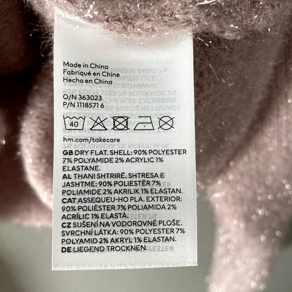 H&M NEW Glittery Cropped Sweater - Pink - Medium - Picture 7 of 9